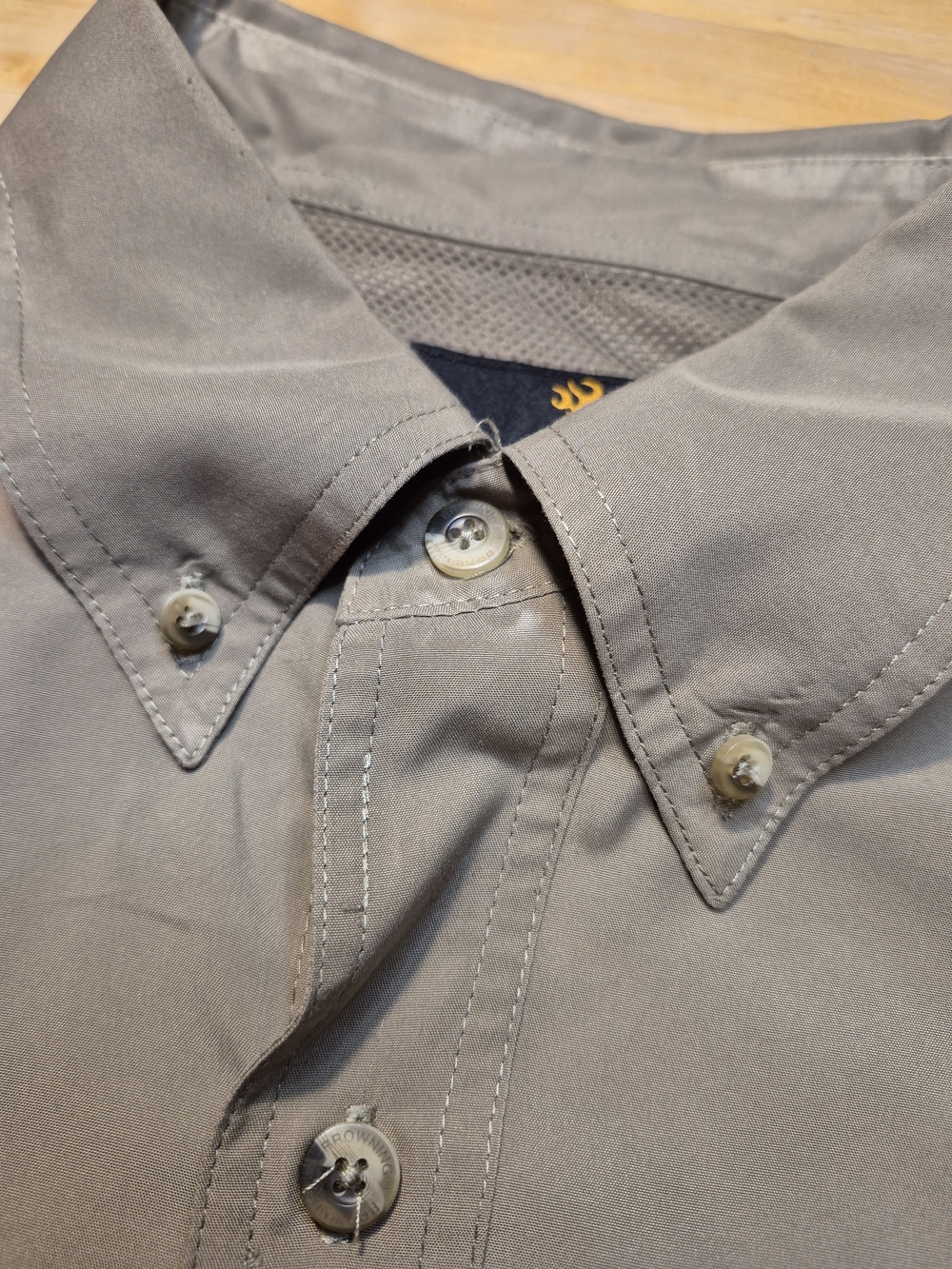 Browning Men's Drab Button-Down Shirt with Orange Accents - Picture 9 of 14